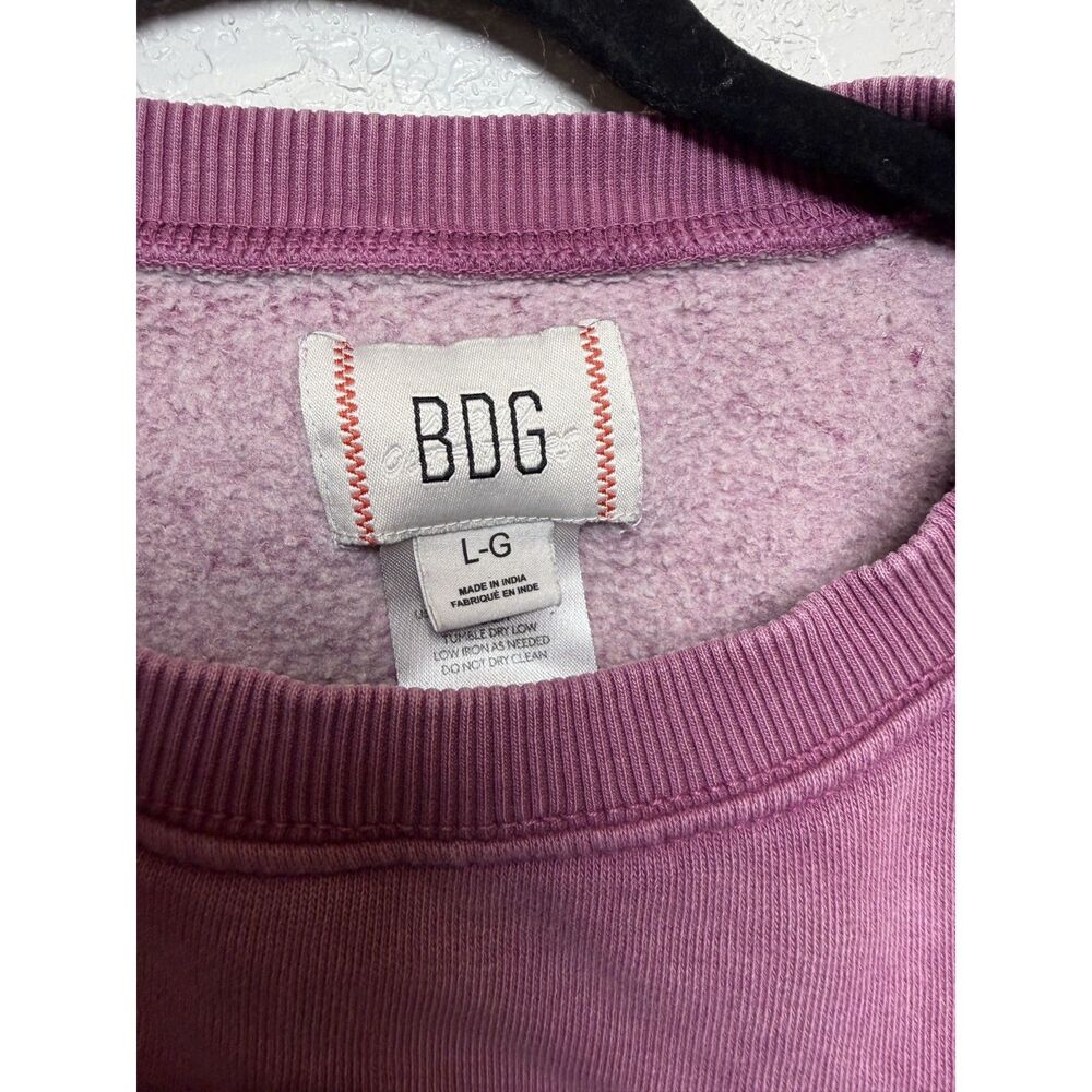 BDG Urban Outfitters Purple Overdyed Distressed Cropped Sweatshirt Pullover LG - Picture 4 of 9